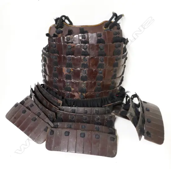 An early Japanese lacquered steel Samurai armour breast plate