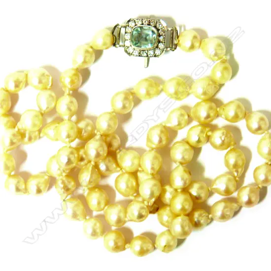 A single strand baroque pearl necklace with 18ct. white gold