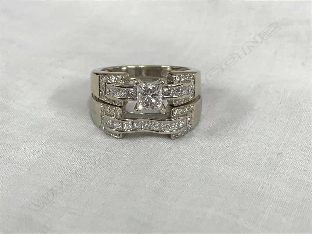 Two contemporary diamond encrusted rings Image 1++