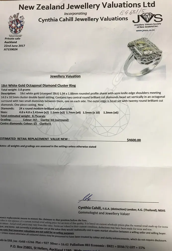 A lady's 18ct. white gold Art Deco style diamond cluster ring Image 1++