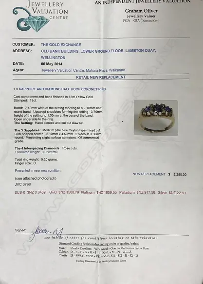 An estate 18ct. yellow gold natural sapphire and diamond ring Image 1++