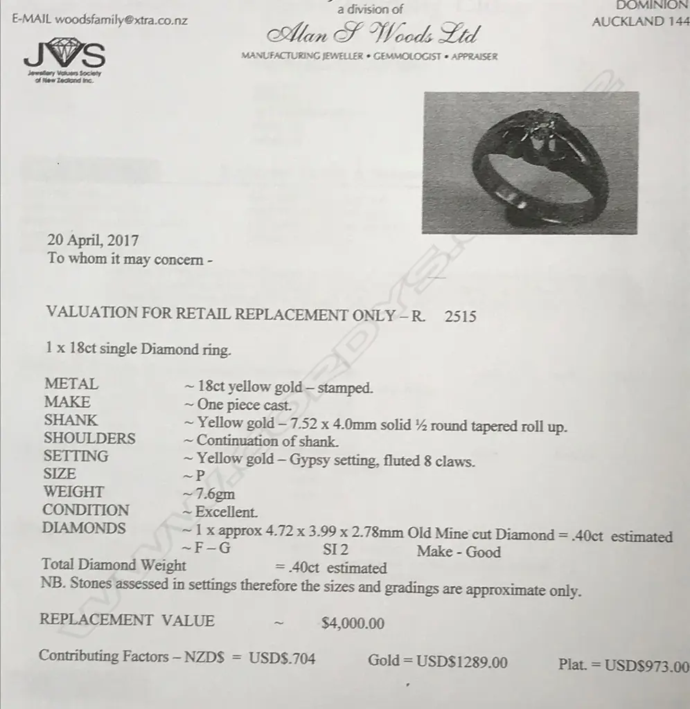 An 18ct. yellow gold and diamond ring Image 1++