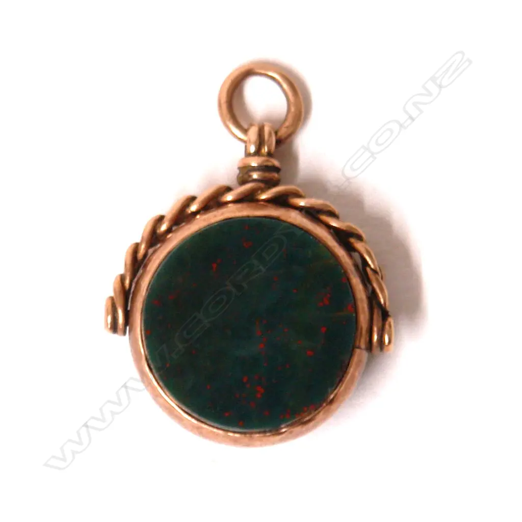 A c.1900 9ct. yellow gold fob spinner Image 1++