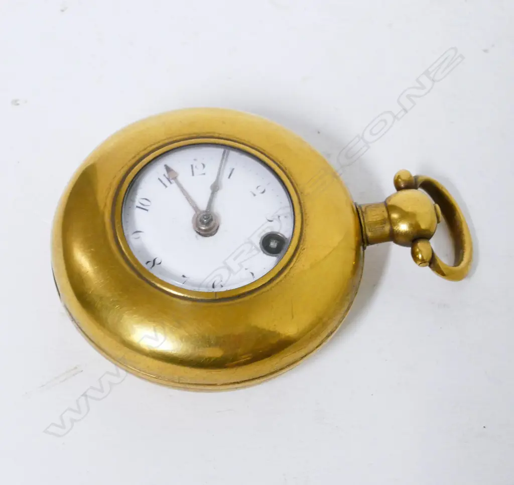 A 19thC gilt cased half hunter pocket watch Image 1++