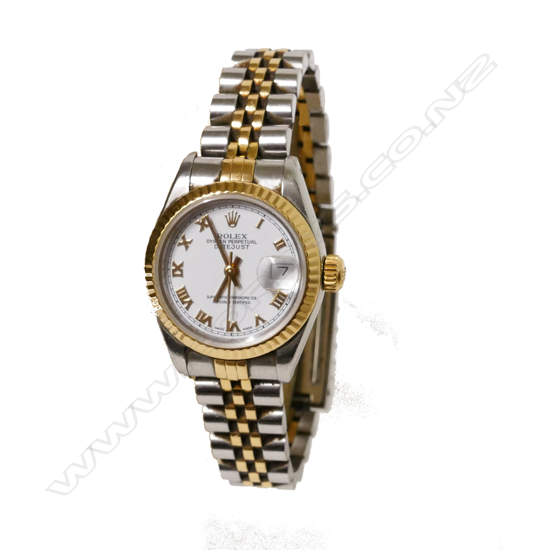 A  Rolex bi-metal Date/Just lady's wristwatch in 18ct. yellow gold and stainless steel