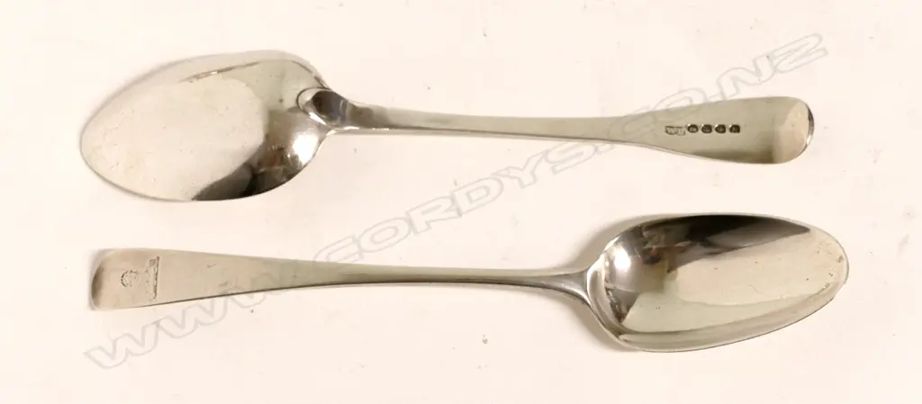 Two George III silver tablespoons Image 1++
