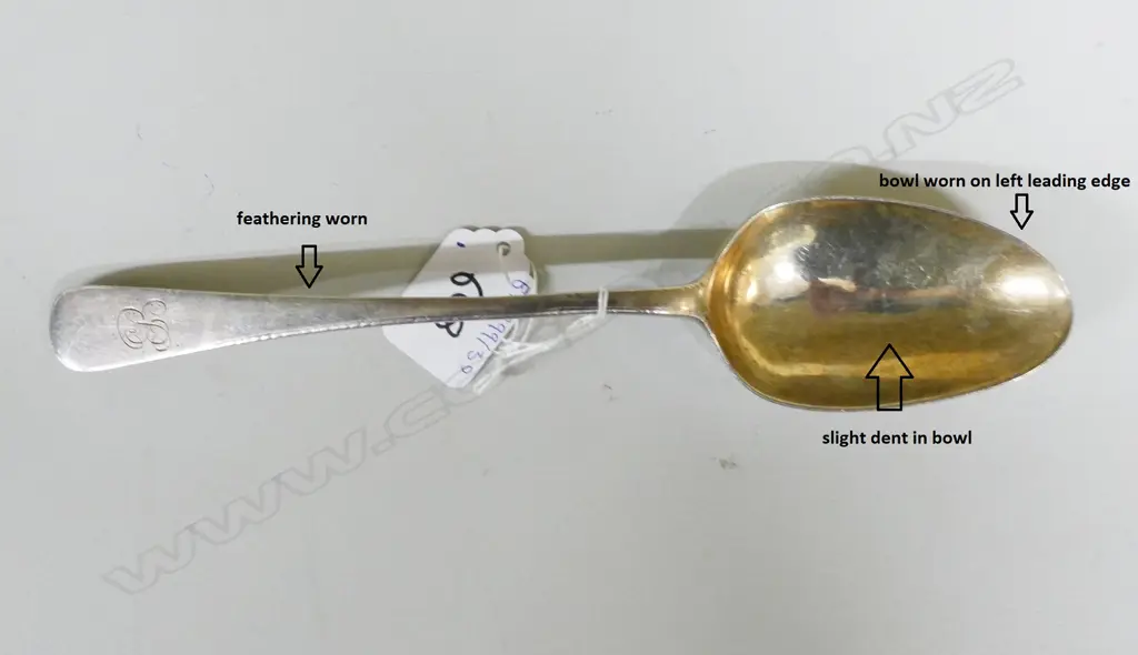 An 18thC Old English silver tablespoon Image 1++