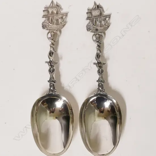 A pair of Dutch silver spoons