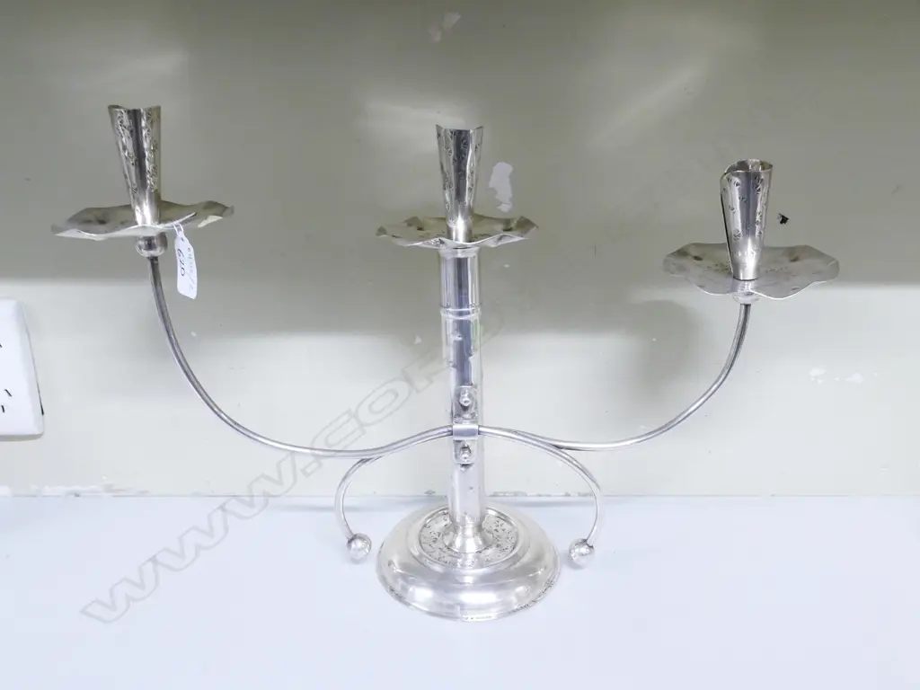 A N.Z. Arts & Crafts silver candelabra Image 1++