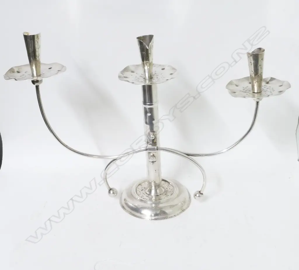 A N.Z. Arts & Crafts silver candelabra Image 1++