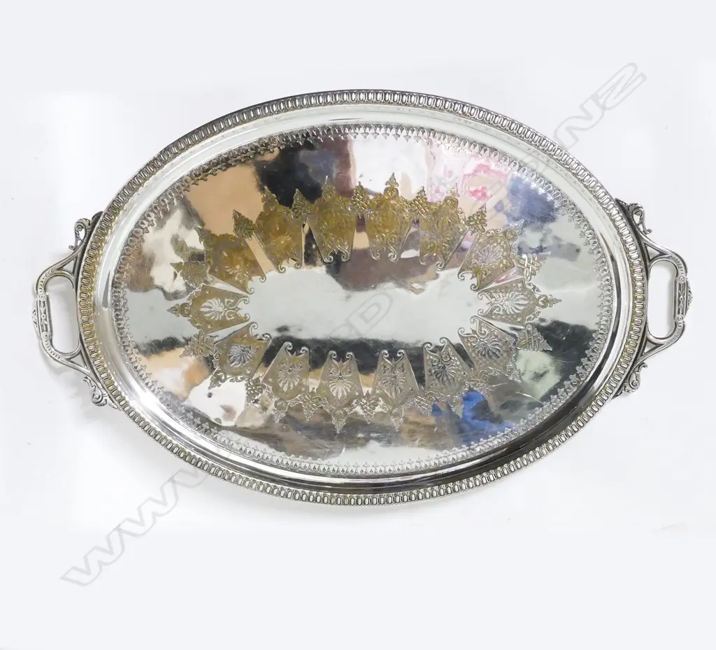 A heavy silver plate butler's tray Image 1++