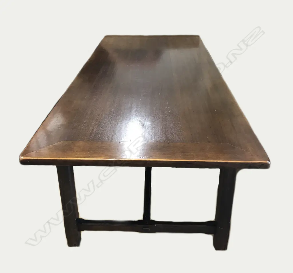A French provincial style walnut banquet dining table Image 1++