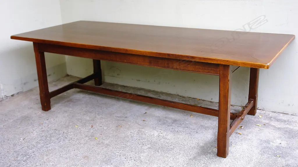 A French provincial style walnut banquet dining table Image 1++