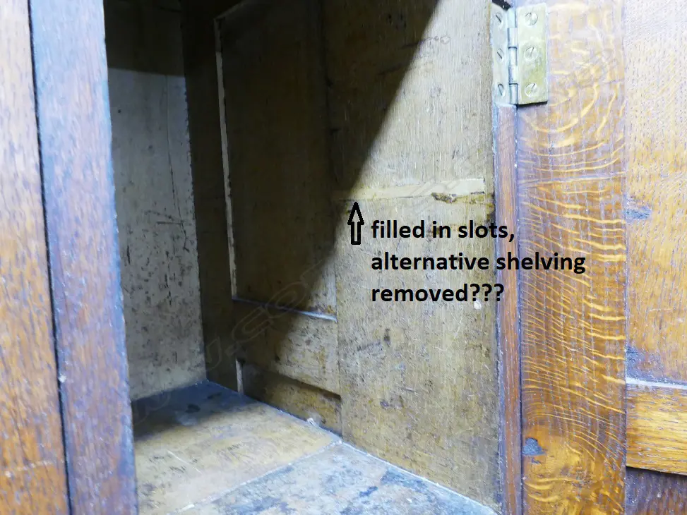 An impressive Georgian oak two-stage housekeeper's cupboard of plain country style Image 1++