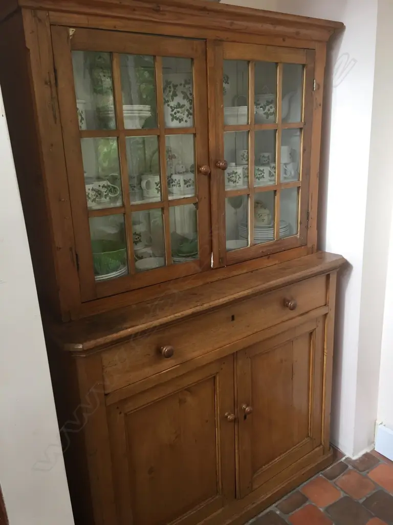 A 19thC pine kitchen cabinet Image 1++