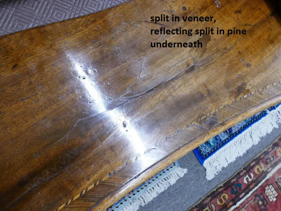 A Georgian walnut serpentine side table with cross banding and herringbone stringing Image 1++