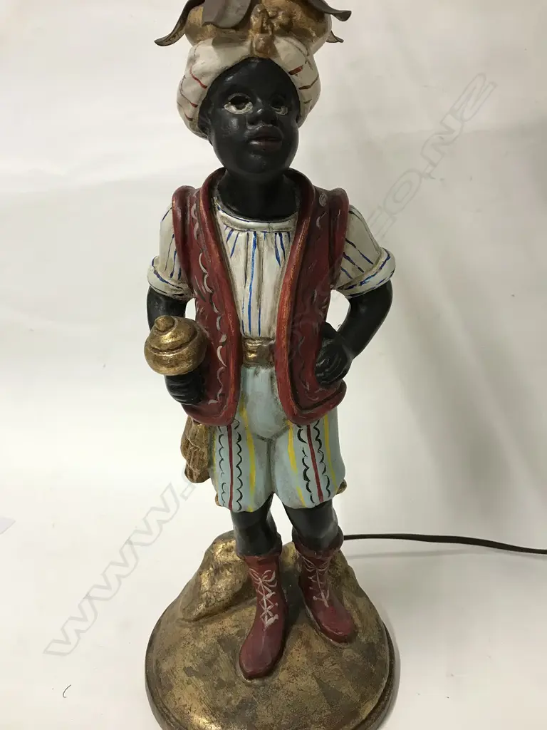 A vintage blackamoor table lamp Image 1++