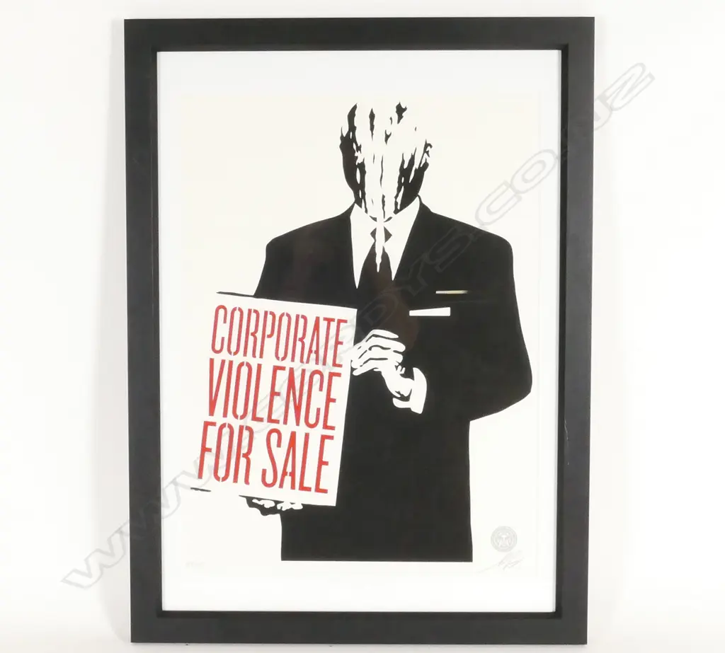 Shepard Fairey 'Corporate Violence For Sale' 2011 Image 1++