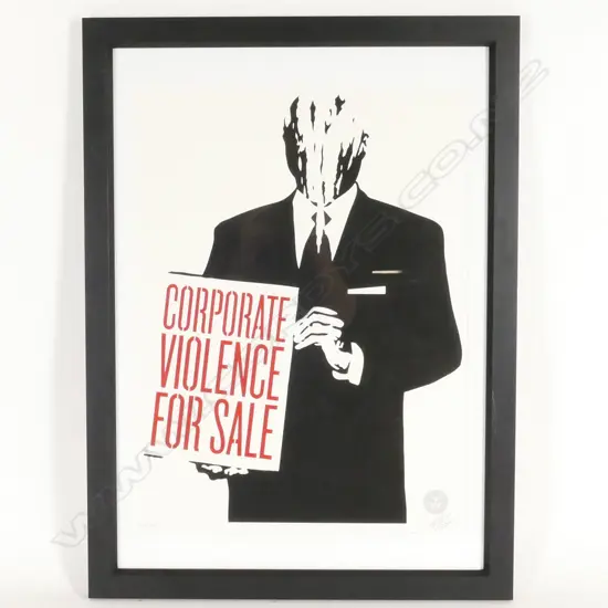 Shepard Fairey 'Corporate Violence For Sale' 2011