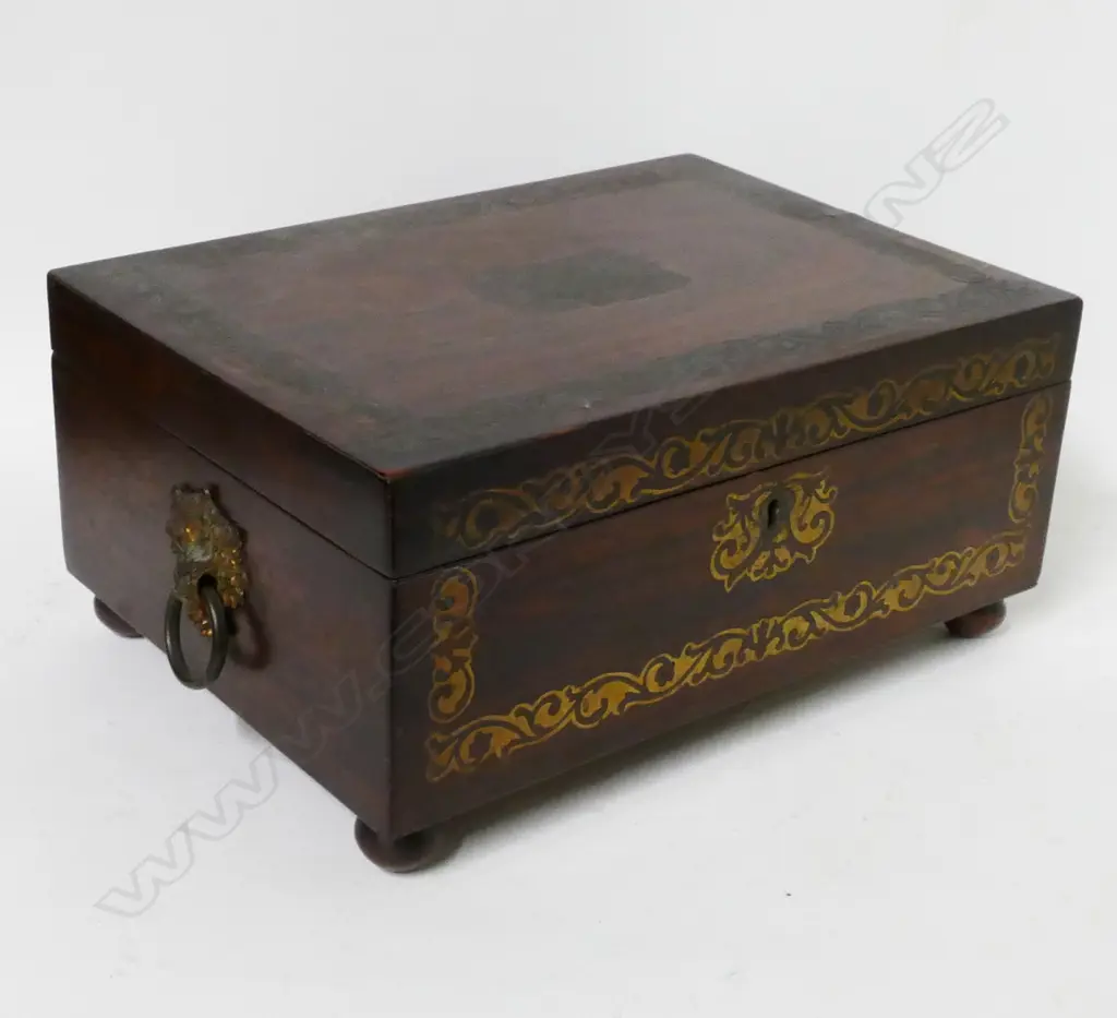 An early 19thC rosewood jewellery box Image 1++