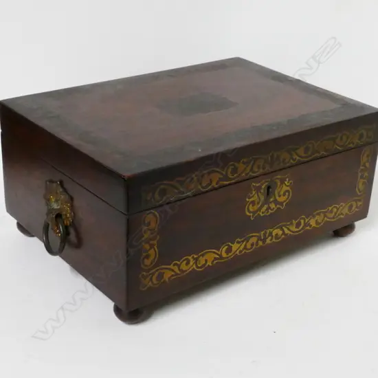 An early 19thC rosewood jewellery box