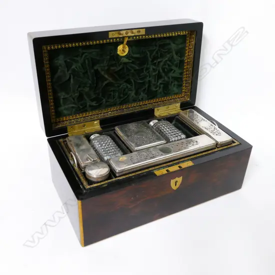 A Victorian coromandel wood vanity case