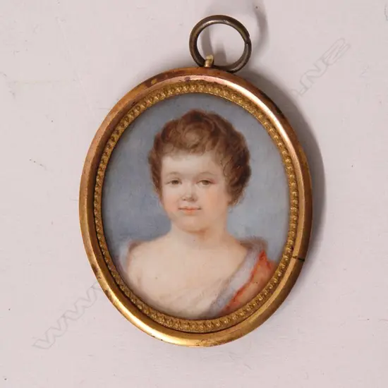 A Victorian portrait miniature on ivory of a young man