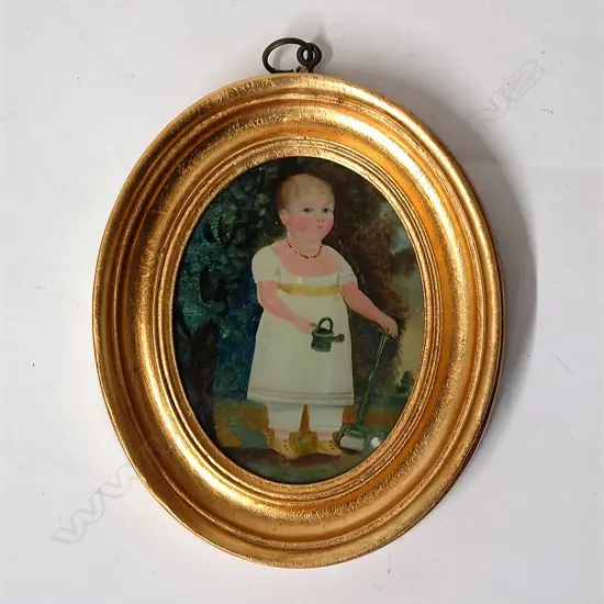 An early 19thC portrait miniature of a young girl