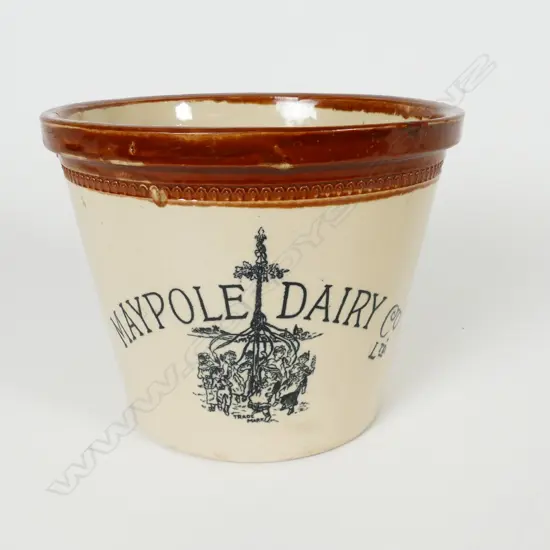 A Victorian Maypole Dairy Company 6lb butter crock