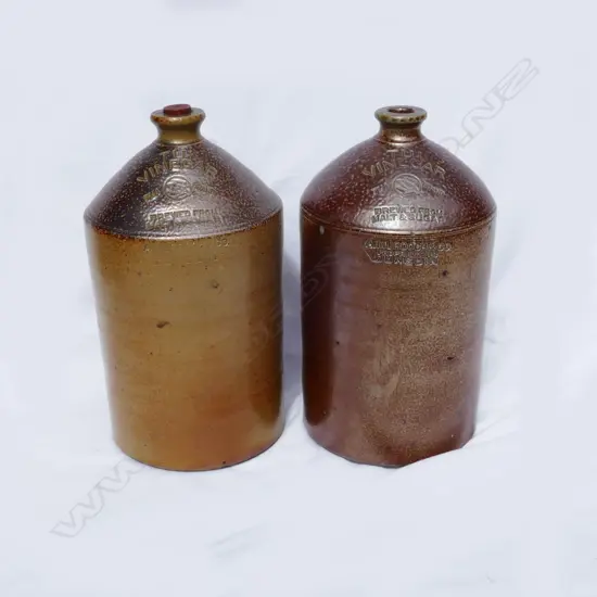 Two early salt glaze Tui vinegar crocks