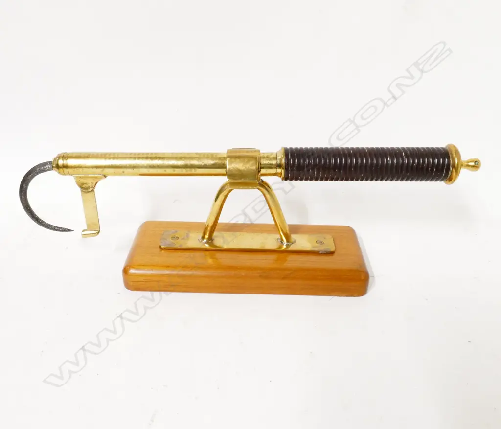 A brass extendable fishing gaff Image 1++