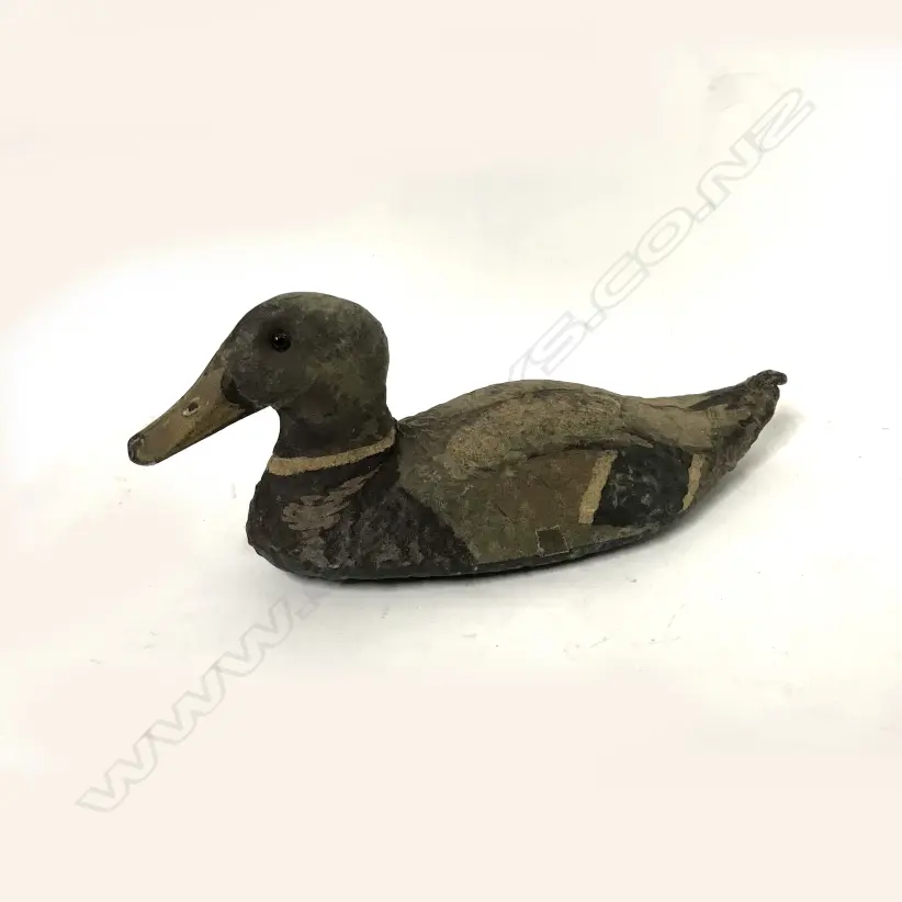 An antique c.1910 15" canvas Mallard drake decoy Image 1++