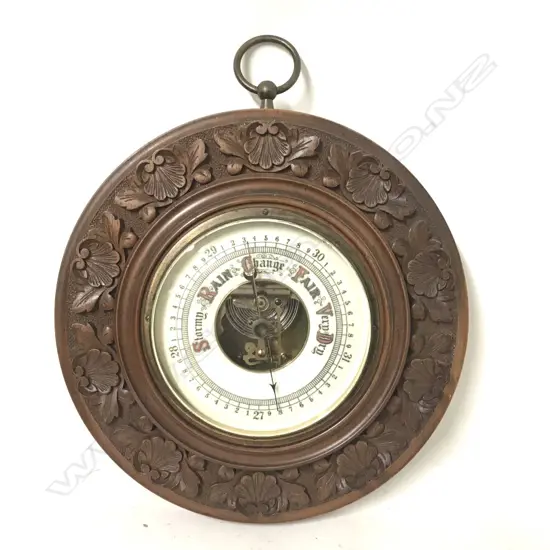 A vintage circular barometer