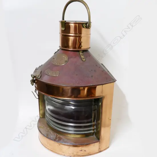 A Chinese copper and brass navigation light