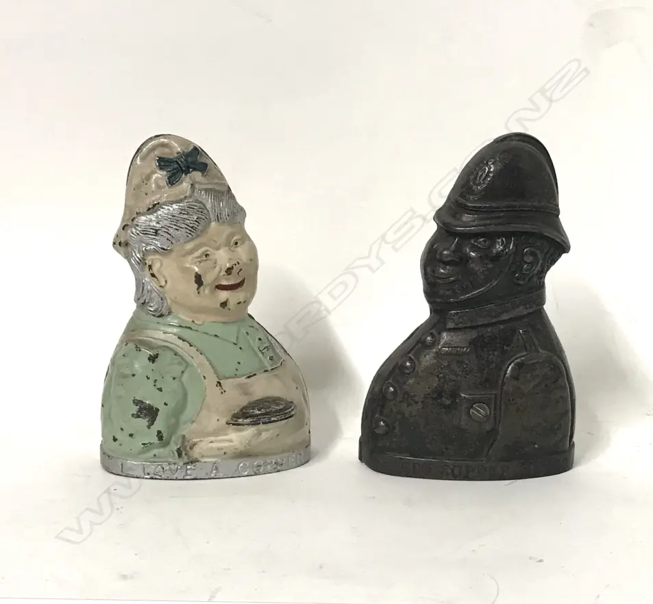 A pair of early 1900 antique English police money banks Image 1++