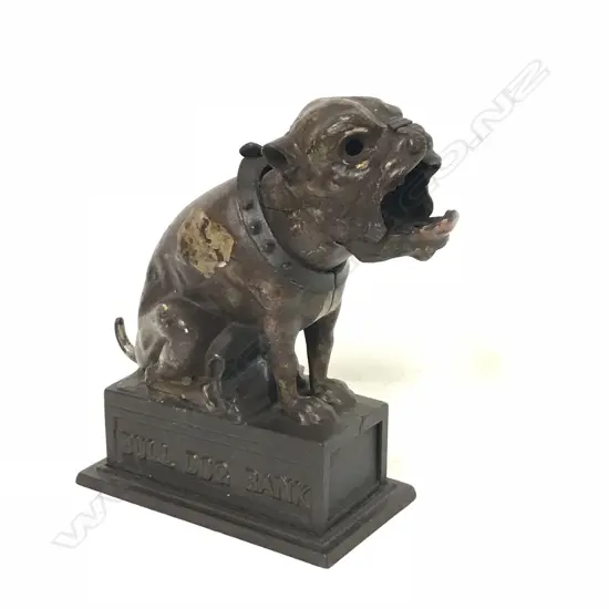 A rare US. c.1880 mechanical 'Bull Dog Bank' money bank