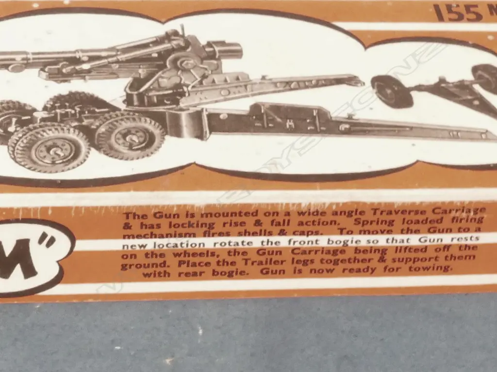 A very good vintage boxed Crescent Toys 'Long Tom' artillery gun #155 Image 1++