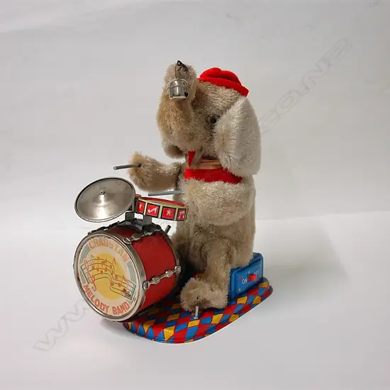A vintage Japanese Cragston 'Mambo' Jolly Drumming Elephant toy