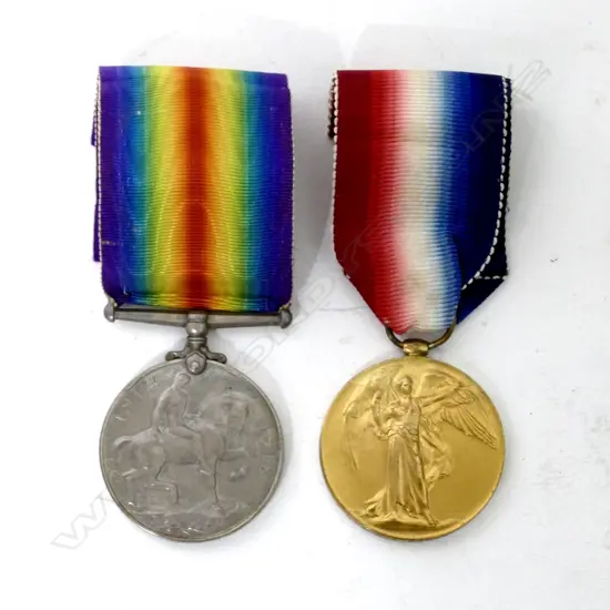 Two WWI war medals awarded to Private W.F. Simpson