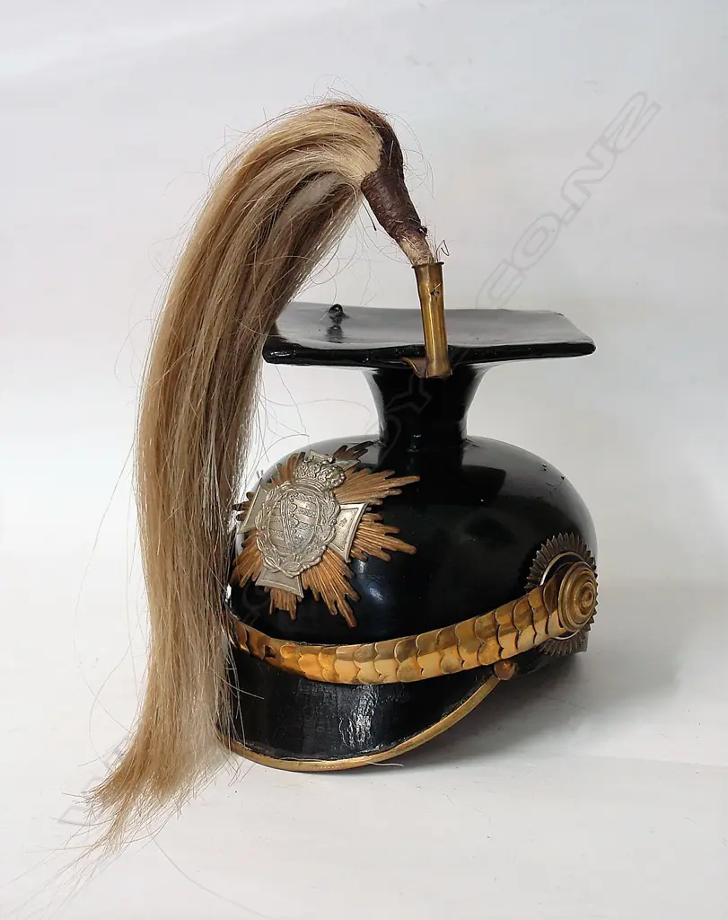 A 19thC Saxony officer's lancer cap Image 1++