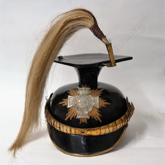 A 19thC Saxony officer's lancer cap