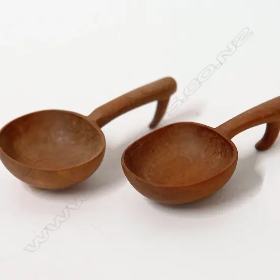 Two small Levi Bergstrom carved wooden spoons