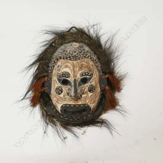 A Papua New Guinea tribal mask with pigment decoration