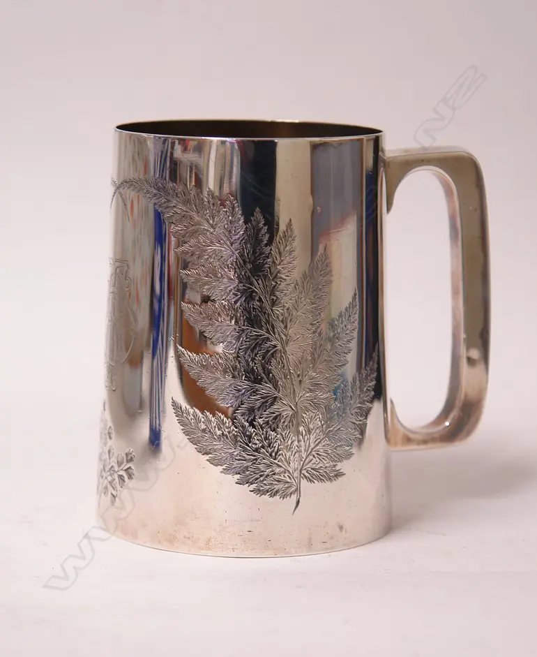A N.Z. colonial silver mug by 'B. Petersen & Co.' Image 1++