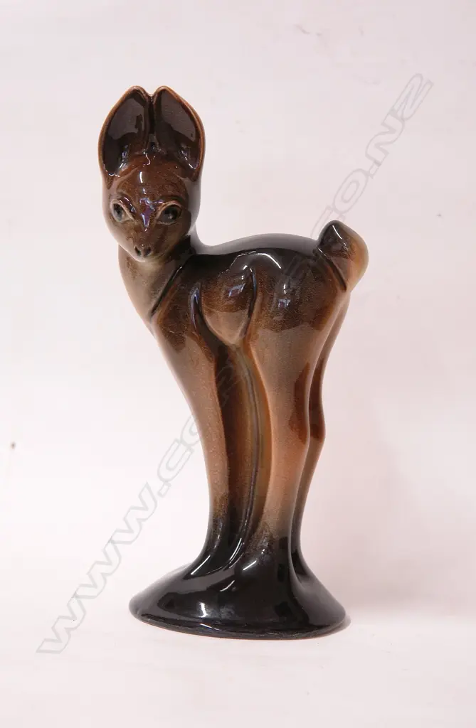 A Crown Lynn sculpture of a stylised standing fawn Image 1++