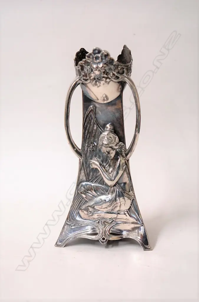 An Art Nouveau WMF silver plate vase Image 1++