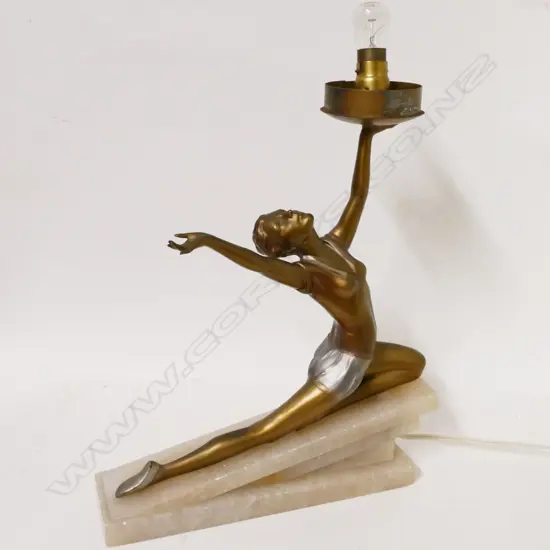 An Art Deco figured table lamp