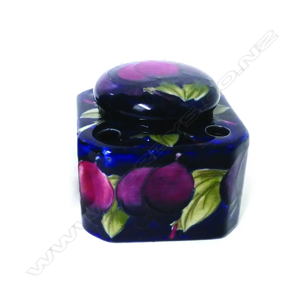A rare Moorcroft 'Plum' inkwell Image 1++