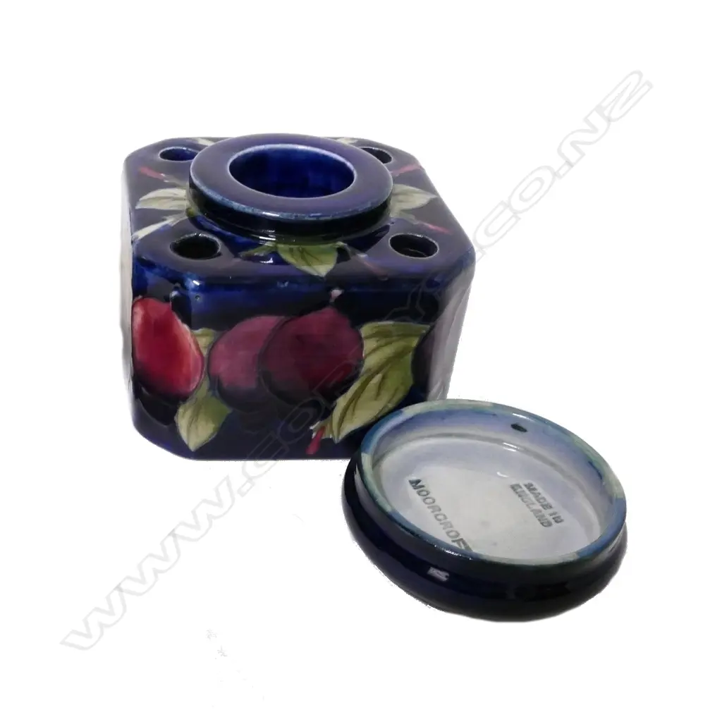 A rare Moorcroft 'Plum' inkwell Image 1++