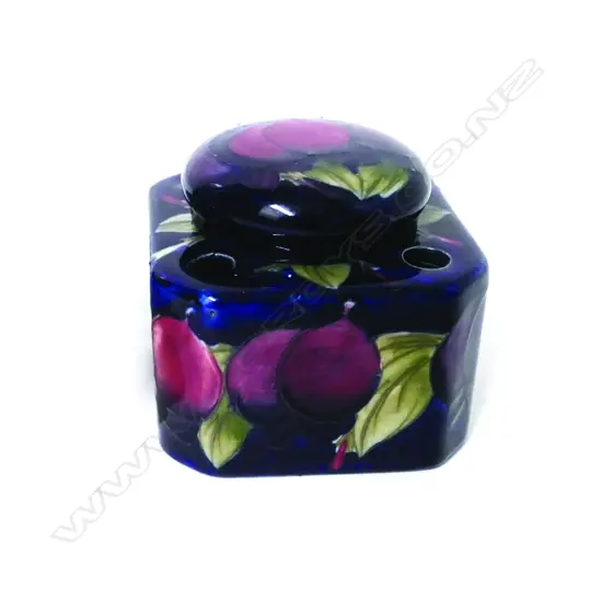 A rare Moorcroft 'Plum' inkwell